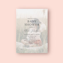 シンプルPhotoエレガント Baby Shower招待状