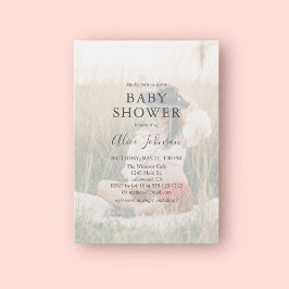 シンプルPhotoエレガント Baby Shower招待状 招待状