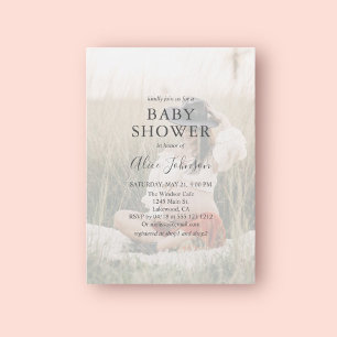 シンプルPhotoエレガント Baby Shower招待状 招待状