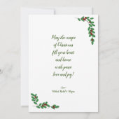 シンプルPhotoエレガント Christmasクリスマスレッドベリー シーズンカード (裏面)