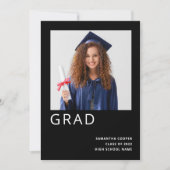 シンプルPhoto 2022卒業ブラック 案内状 (正面)