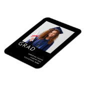 シンプルPhoto 2022 Graduation Black Announcement マグネット (左側)