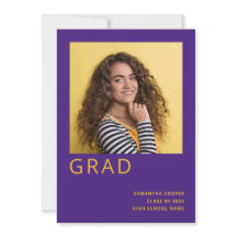 シンプルPhoto 2022 Graduation Purple Announcement