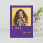 シンプルPhoto 2022 Graduation Purple Announcement 案内状 (スタンド正面)