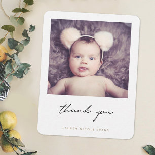 シンプルPhoto Baby Showerサンキューカード サンキューカード