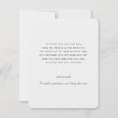 シンプルPhoto Baby Showerサンキューカード サンキューカード (裏面)