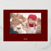 シンプルPhoto Christmas Card | Ho Ho Ho 箔シーズンカード (裏面)