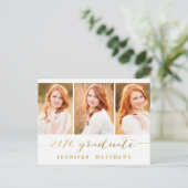 シンプルPhoto Collage 2016卒業パーティー インビテーションポストカード (スタンド正面)