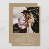 シンプルPhoto Sandy Tanのリハ結婚ーサルディナー 招待状 (正面/裏面)