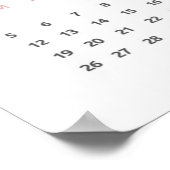 シンプルPink 2025カレンダー ポスター (角)