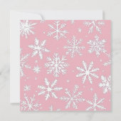 シンプルPink Snowflakes one photo Holiday Card シーズンカード (裏面)