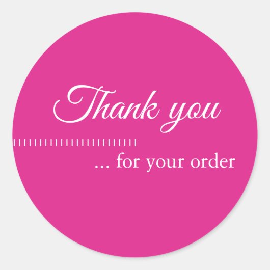 シンプルPink White Business Customer Thank You ラウンドシール (正面)