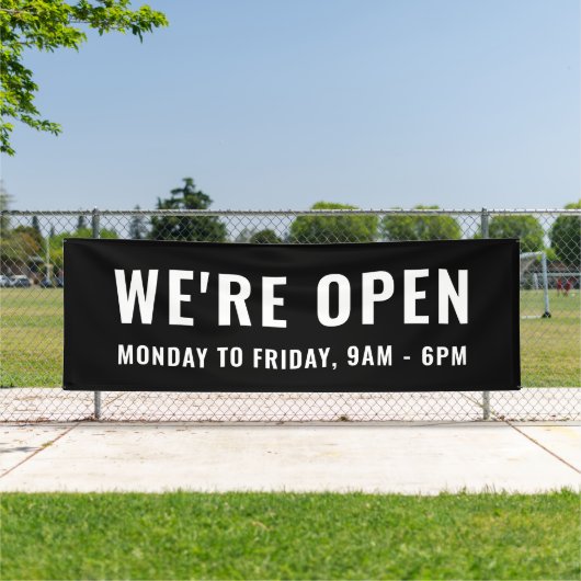 シンプルPlain BlackオープンストアのOffice看板 横断幕 (インサイチュ)