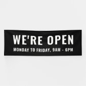 シンプルPlain BlackオープンストアのOffice看板 横断幕 (横)