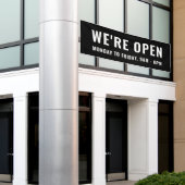 シンプルPlain BlackオープンストアのOffice看板 横断幕 (ビルの外側)