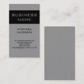 シンプルPlain Gray Black Consultant Business Card 名刺 (正面/裏面)