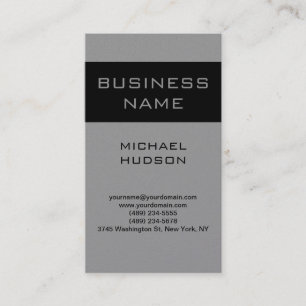 シンプルPlain Gray Black Consultant Business Card 名刺