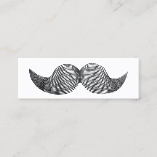 シンプルPlain Hipster Mustacheミニプロファイルカード スキニー名刺 (正面)