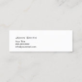 シンプルPlain Hipster Mustacheミニプロファイルカード スキニー名刺 (裏面)