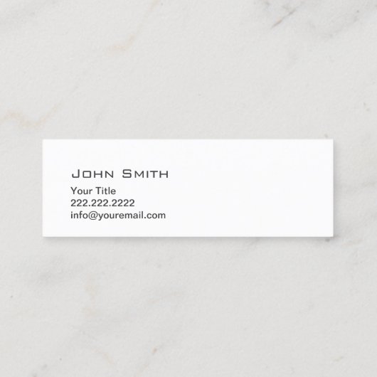 シンプルPlain Hipster Mustacheミニプロファイルカード スキニー名刺 (裏面)