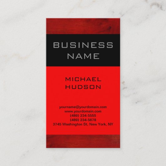 シンプルPlain Red Black Consultant名刺 名刺 (正面)