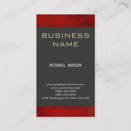 シンプルPlain Red Gray Consultant Business Card 名刺 (正面)