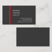 シンプルPlain Red Gray Consultant Business Card 名刺 (正面/裏面)