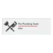 シンプルPlumbing Servicesスタッフ名IDバッジ 名札 (正面)