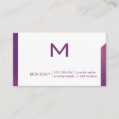 シンプルPurpleテクスチャ |モノグラム 名刺 (正面)