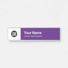 シンプルPurple Business Logo Name Professional サインプレート
