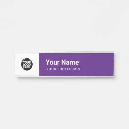 シンプルPurple Business Logo Name Professional サインプレート (正面)