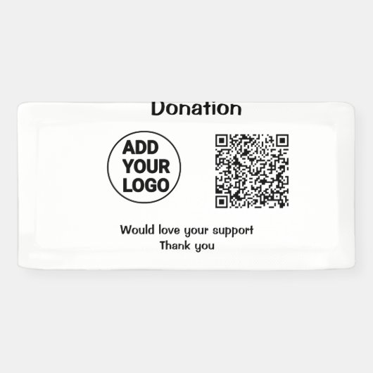 シンプルq rコーミニマルド追加ロゴのソーシャルメディア文字 横断幕 (横)