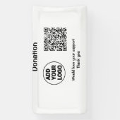 シンプルq rコーミニマルド追加ロゴのソーシャルメディア文字 横断幕 (縦)