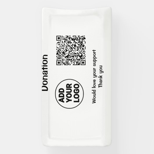 シンプルq rコーミニマルド追加ロゴのソーシャルメディア文字 横断幕 (縦)