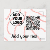シンプルq rコーミニマルド追加ロゴスキャンコード名t ポストカード (裏面)