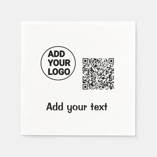 シンプルq rコーミニマルド追加ロゴスキャンコード名te スタンダードカクテルナプキン (正面)