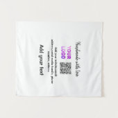 シンプルq rコーミニマルド追加ロゴスキャンコード名te タペストリー (正面(横))