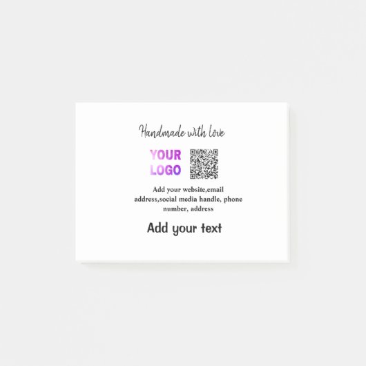 シンプルq rコーミニマルド追加ロゴスキャンコード名te ポストイット (正面)