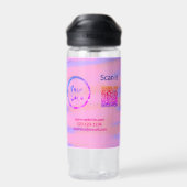 シンプルq rコーミニマルド追加ロゴスキャンコード名we ウォーターボトル (背面)