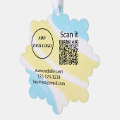 シンプルq rコーミニマルド追加ロゴスキャンコード名we オーナメントカード (左)