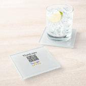 シンプルq rコーミニマルド追加ロゴスキャンコード名we ガラスコースター (アングル)