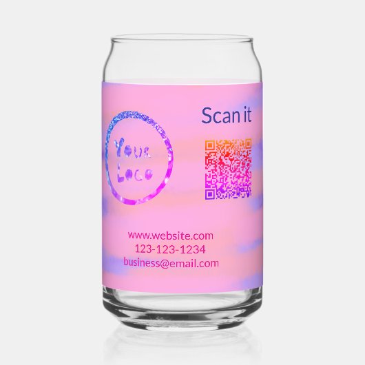 シンプルq rコーミニマルド追加ロゴスキャンコード名we ガラス缶 (正面)