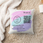 シンプルq rコーミニマルド追加ロゴスキャンコード名we クッション (ブランケット)