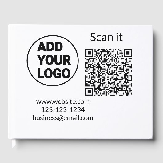 シンプルq rコーミニマルド追加ロゴスキャンコード名we ゲストブック (正面)