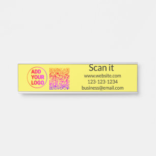 シンプルq rコーミニマルド追加ロゴスキャンコード名we サインプレート