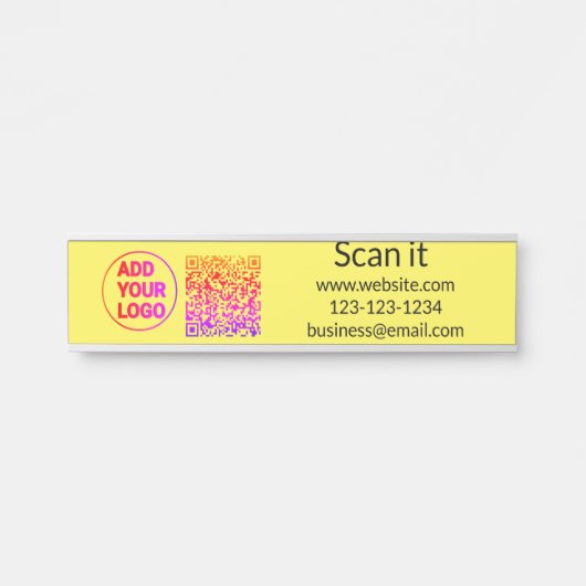 シンプルq rコーミニマルド追加ロゴスキャンコード名we サインプレート (正面)