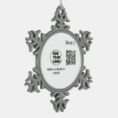 シンプルq rコーミニマルド追加ロゴスキャンコード名we スノーフレークピューターオーナメント (左)