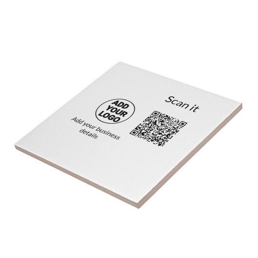 シンプルq rコーミニマルド追加ロゴスキャンコード名we タイル (側面)