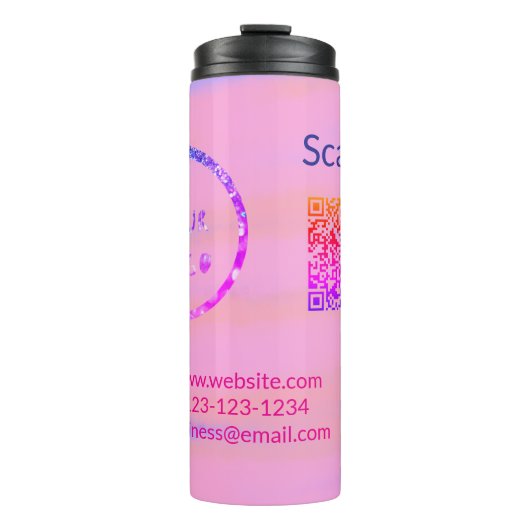 シンプルq rコーミニマルド追加ロゴスキャンコード名we タンブラー (正面)