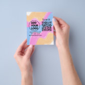 シンプルq rコーミニマルド追加ロゴスキャンコード名we チラシ (手)